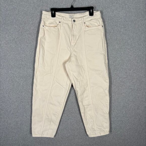 A New Day Jeans 12‎ Cream Barrel Baggy Balloon Ankle Crop Neutral Quiet Skater - Picture 1 of 9